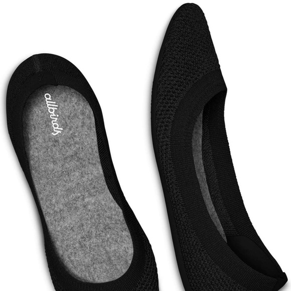 Allbirds Tree Breezer black knit ballet flats shoes sz 7 sustainable - Picture 3 of 9